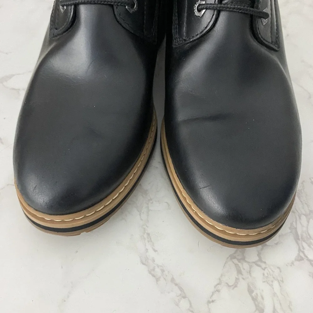 Timberland Sienna High Lace-Up Waterproof Boots Sz 10 Black Leather Heeled - Picture 3 of 15